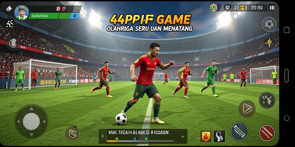 Tampilan menarik dari gameplay olahraga 4P4P yang seru.