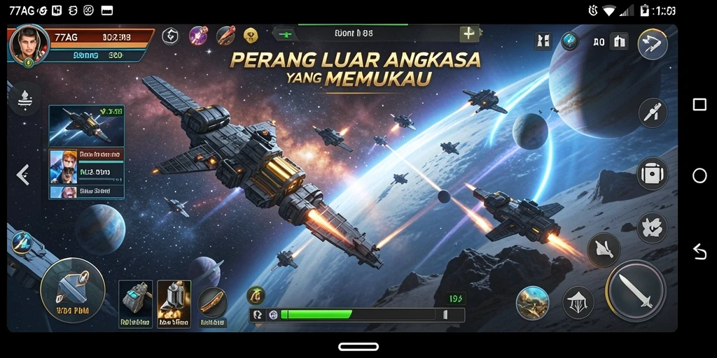 Tampilan screenshot gameplay 77AG yang menegangkan dan dinamis.