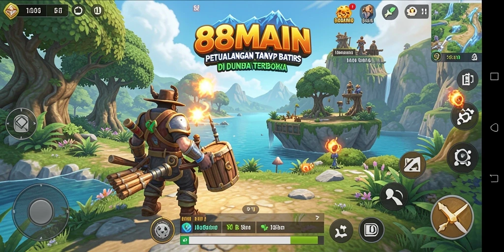 Screenshot game 88MAIN menampilkan eksplorasi dunia terbuka yang menakjubkan.