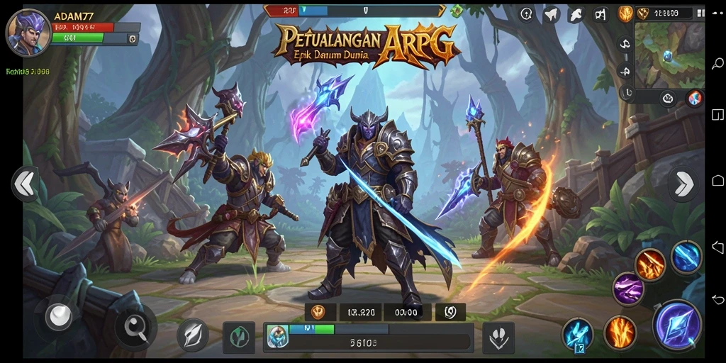 Screenshot menampilkan aksi mendebarkan dalam ADAM77.