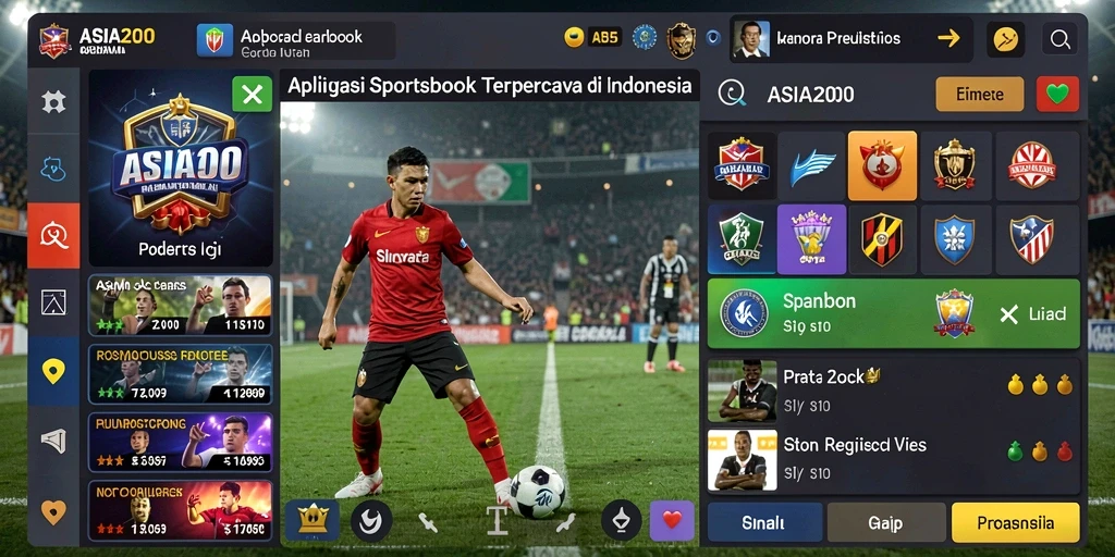 Screenshot ASIA200 menampilkan gameplay taruhan olahraga yang dinamis.