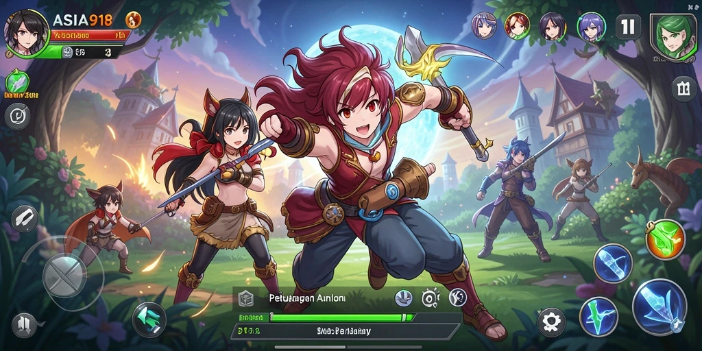 Screenshot gameplay ASIA918 dengan karakter anime yang menampilkan aksi seru.