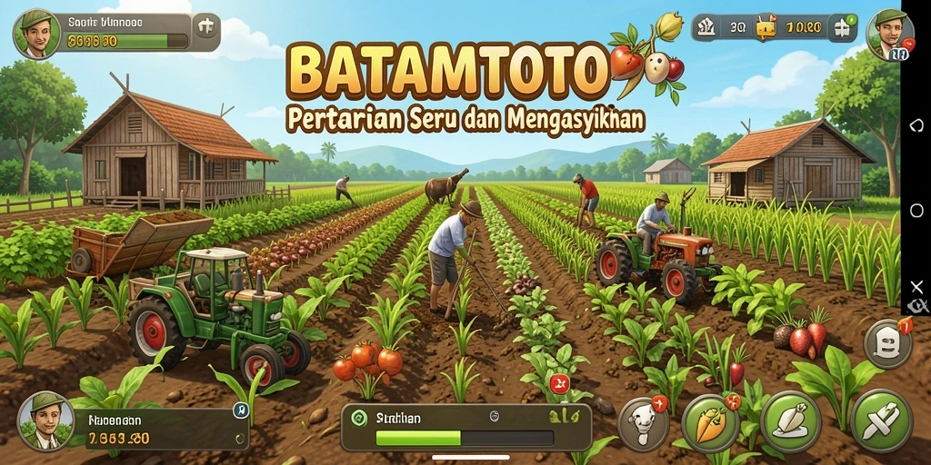Tampilan menarik dari gameplay pertanian di BATAMTOTO.