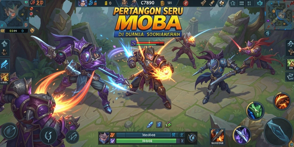 Tampilan gameplay epic dari C7890 di arena pertempuran MOBA.