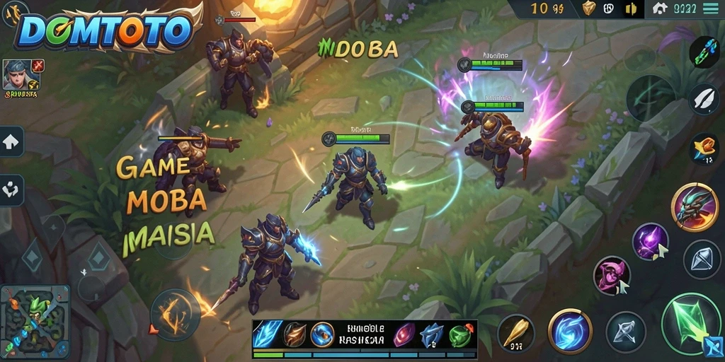 Screenshot gameplay MOBA seru di DOMTOTO, tunjukkan aksi tim!