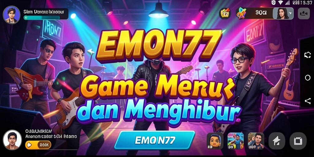Screenshot EMON77 menampilkan gameplay musik yang seru.