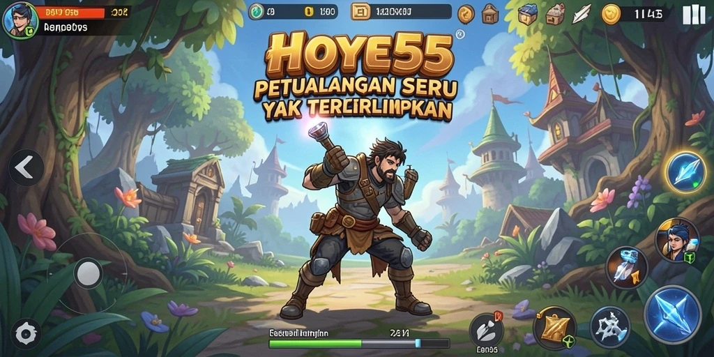 Gambaran gameplay HOYE55 dengan aksi petualangan yang menarik.