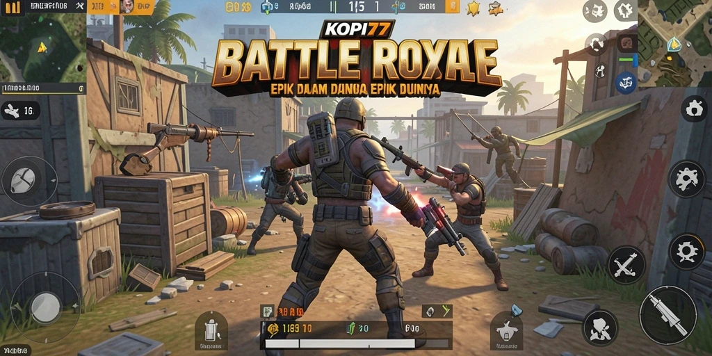 Gameplay KOPI77 yang seru dan mendebarkan di medan perang Battle Royale.