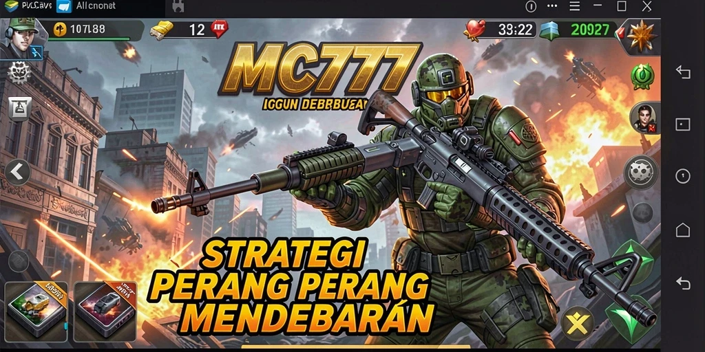 Screenshot MC777 menunjukkan aksi pertempuran yang seru dan dinamis.