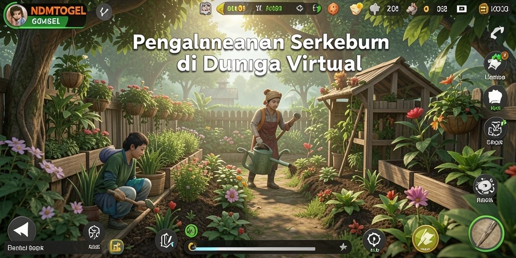 Screenshot gameplay NDMTOGEL yang menampilkan ladang yang subur.