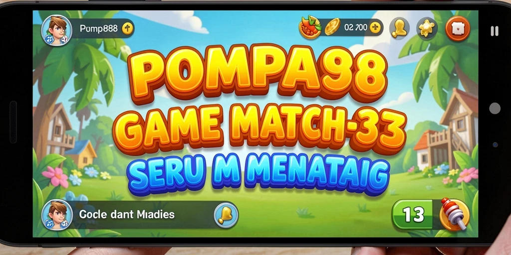 Tampilan gameplay seru dalam POMPA88 dengan elemen Match-3.