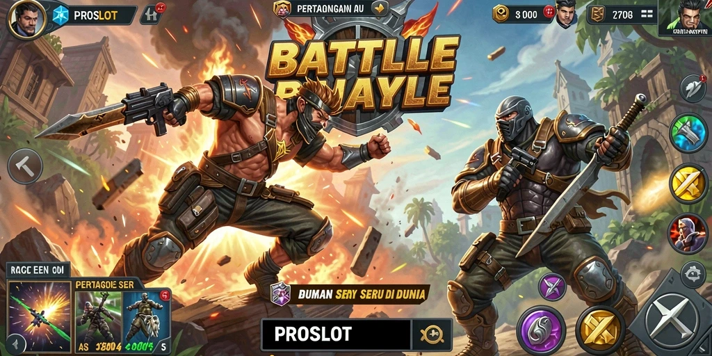 Tangkapan layar epik dari gameplay seru PROSLOT Battle Royale.
