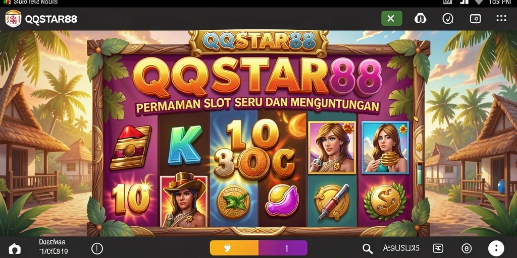 Screenshot permainan QQSTAR88 menunjukkan tampilan slot yang menakjubkan.