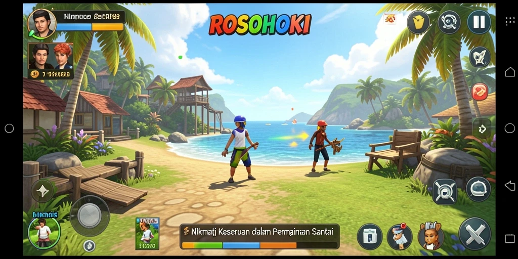 Tampilan menarik dari gameplay ROSOHOKI yang santai dan menyenangkan.