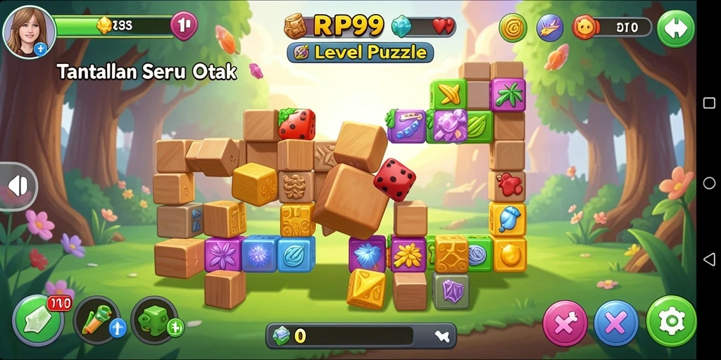 Screenshot menunjukkan gameplay seru dalam menuntaskan puzzle.