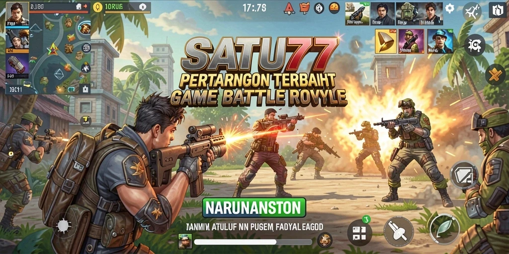 Menampilkan adegan intens pertempuran dalam SATU77 yang mendebarkan.