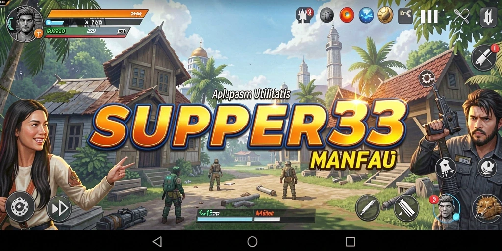 Screenshot utama SUPER33 menunjukkan antarmuka aplikasi yang user-friendly.