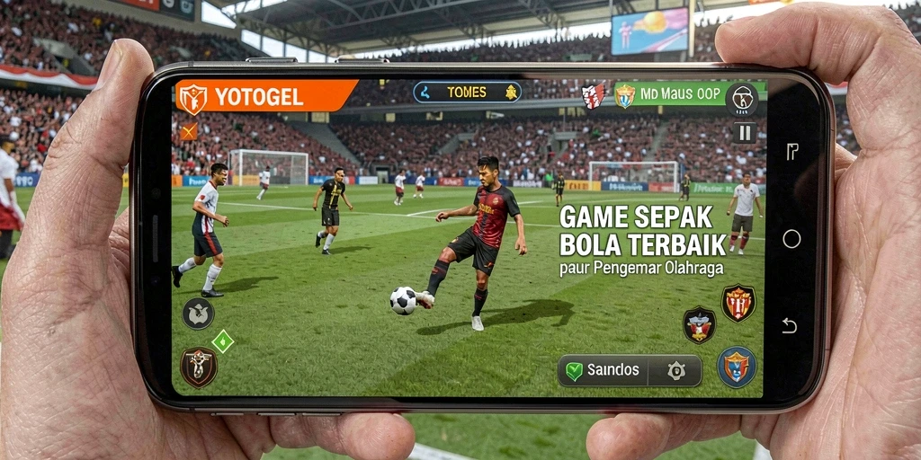 Tampilan gameplay mendebarkan YOTOGEL dengan aksi sepak bola yang intens.