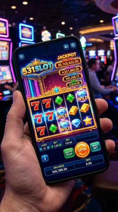 Screenshot aplikasi 531slot menampilkan berbagai pilihan permainan slot.